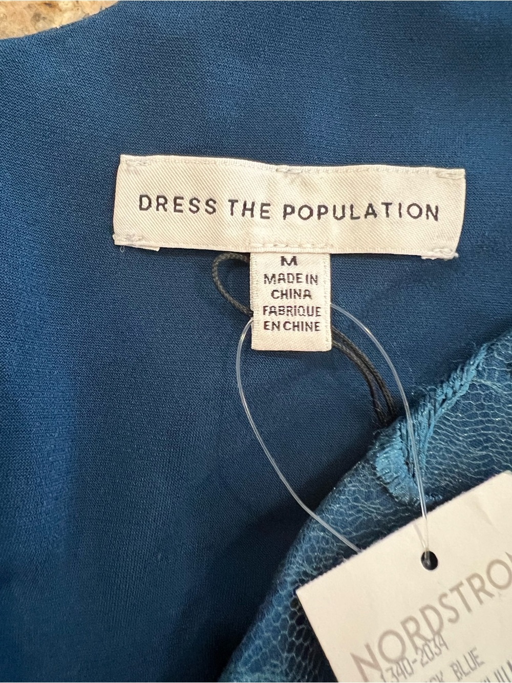 Dress the Population Sidney Gown Peacock Blue 3D Floral Appliqué Maxi Dress M - Picture 15 of 15